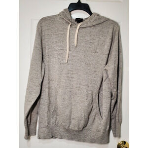 J.Crew Men’s Knit Hoodie Beige Size Large Cotton Blend Pullover Casual Style